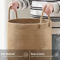 Jute Rope Laundry Hamper Basket, 58L Blanket Basket for Nursery