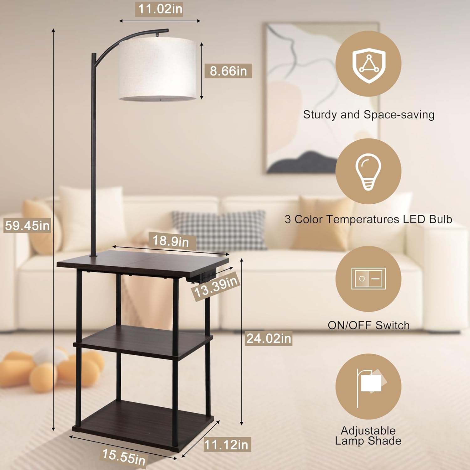 Floor Lamp with Table
