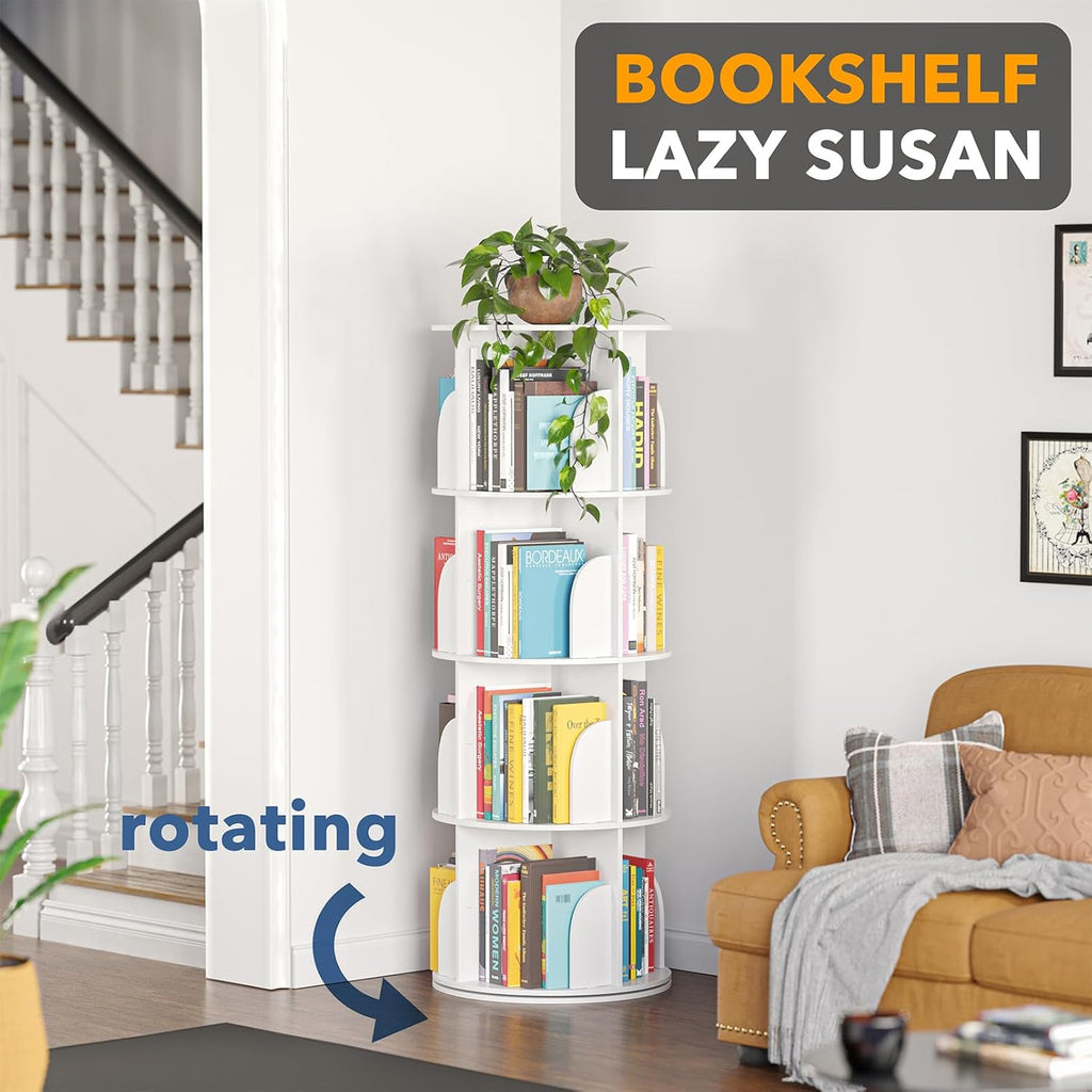 4 Tier Rotating Bookshelf Tower