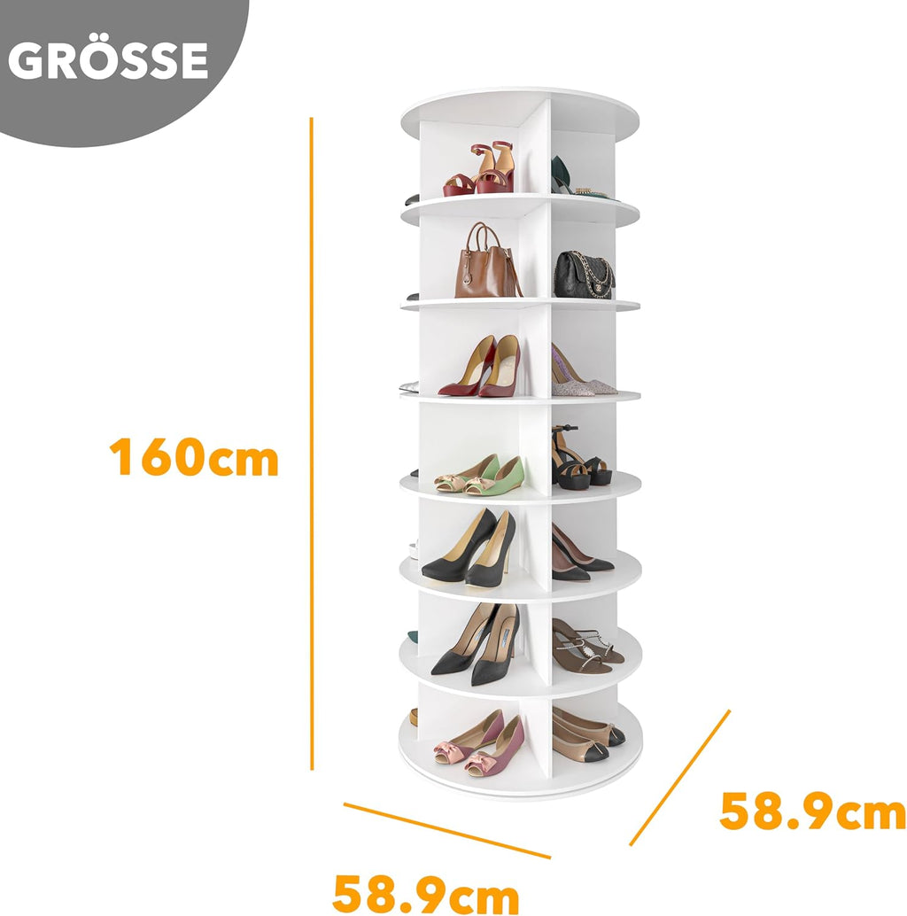 7 Tier Rotating Shoe Rack Tower