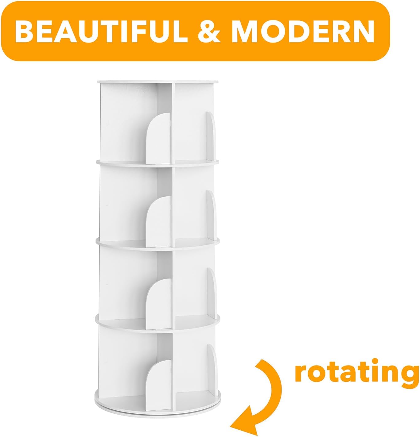 4 Tier Rotating Bookshelf Tower