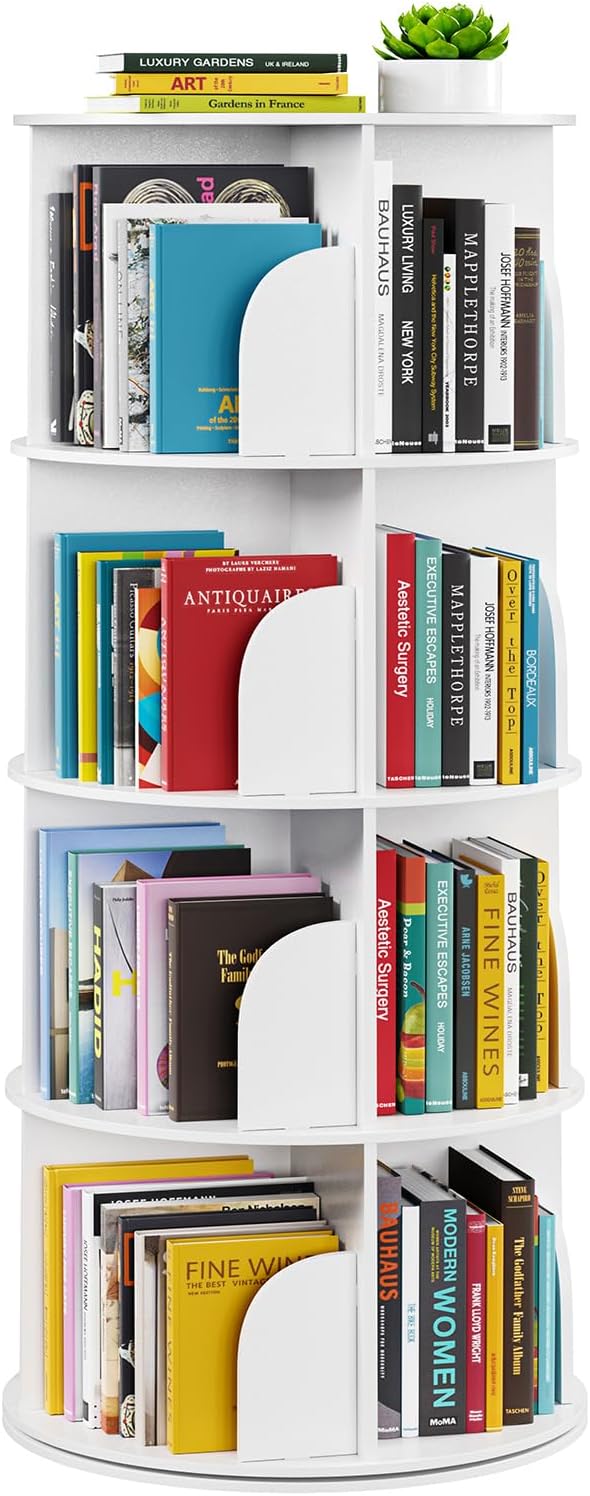 4 Tier Rotating Bookshelf Tower