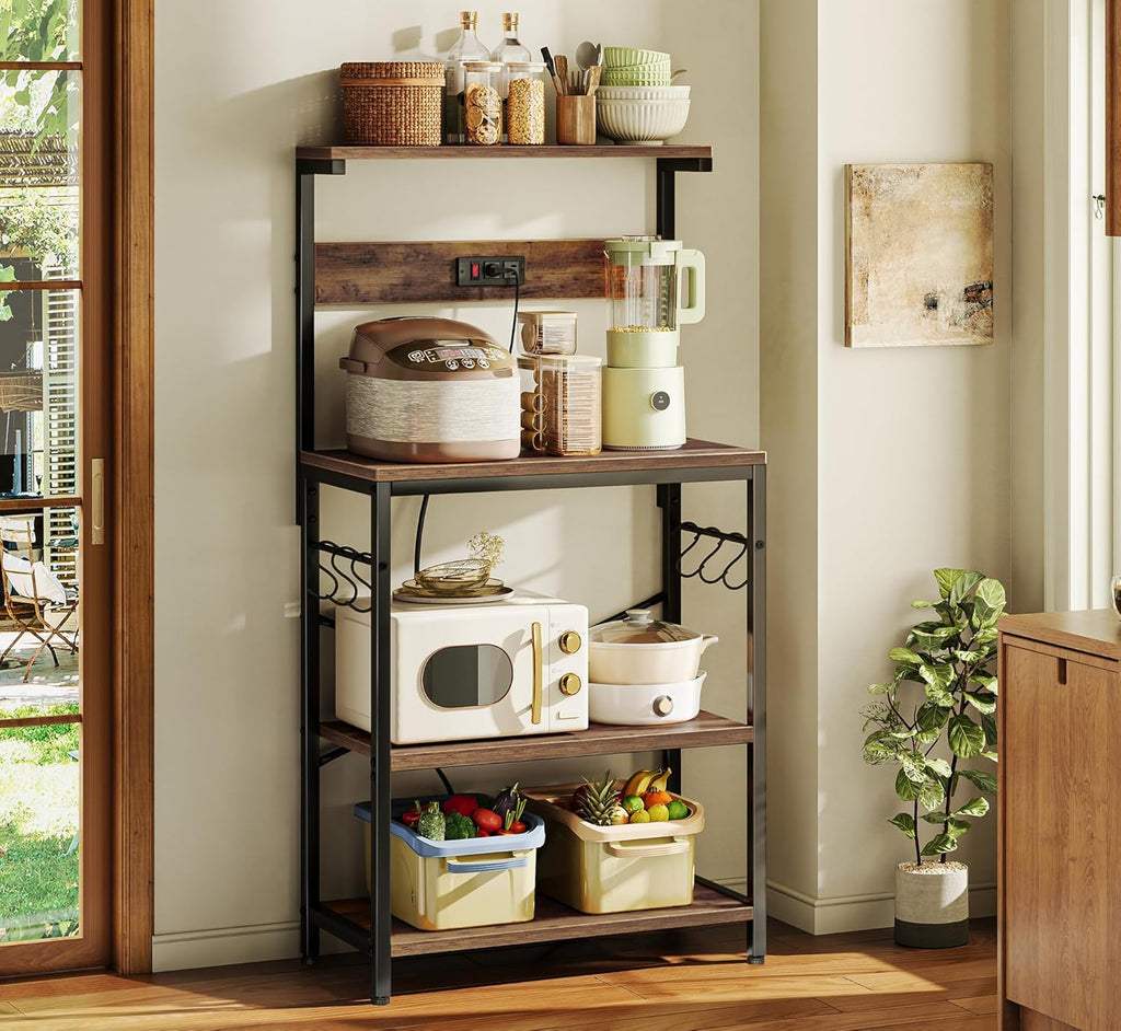 Kitchen Bakers Rack with Power Outlet
