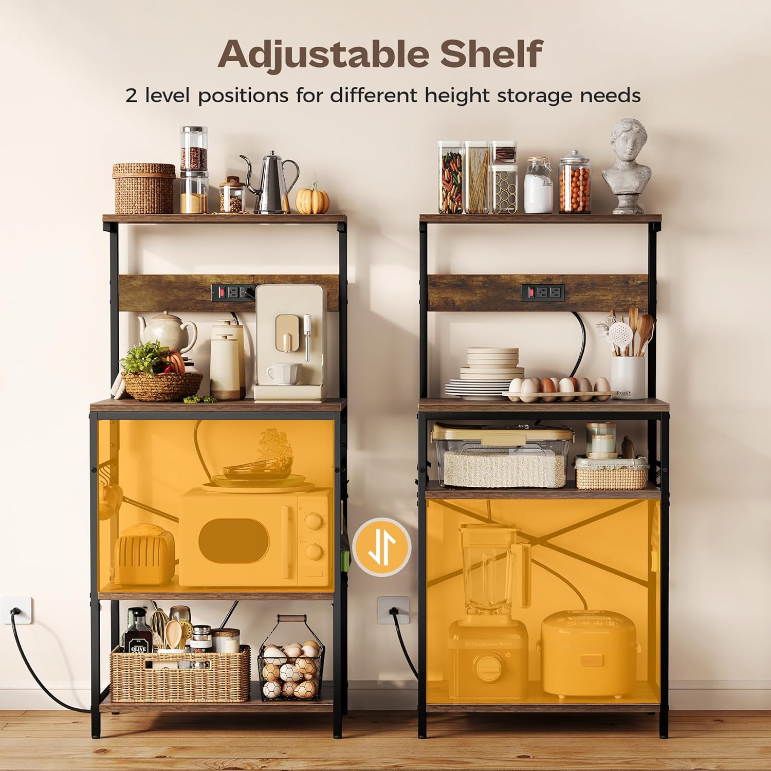 Kitchen Bakers Rack with Power Outlet